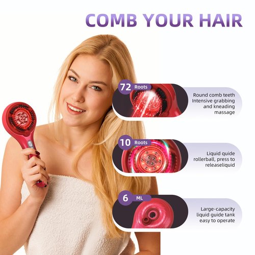 hair growth brush stimulator，hair oil massager scalp oil brush IPX5 proof Electric Scalp Massager，3 Massage Modes