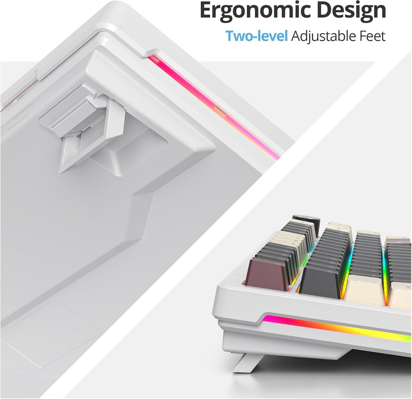 75% Cotton Candy Creamy Mechanical Keyboard Wired, Creamy Sound Gasket Gaming Thocky Keyboard with Knob, Hot Swappable RGB Custom Keyboard, Pre-lubed Cream Switch Keyboard (82 Candyfloss)