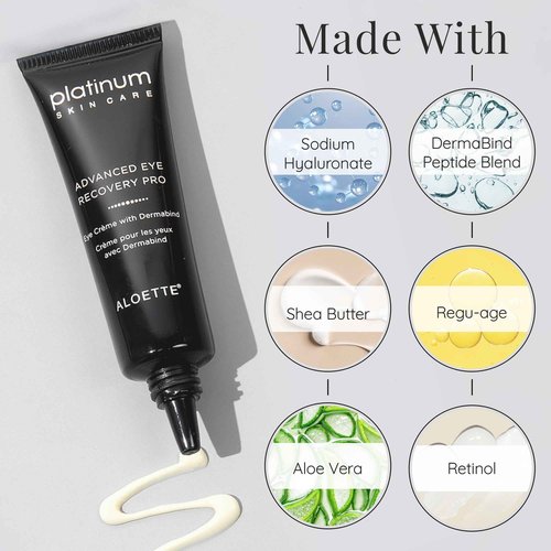 Aloette Advanced Eye Recovery Pro - Anti-Aging Rejuvenating, Peptide-Rich, Moisturizing Eye Treatment Helps Firm, Plump & Smooth for Dark Circles & Tired Eyes - Platinum Skin Care
