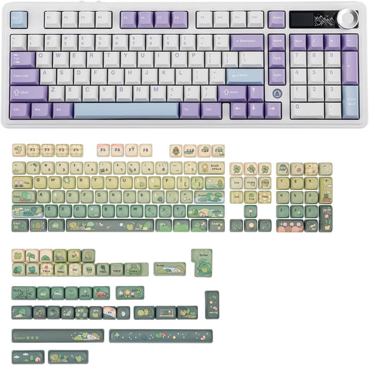 AJAZZ AK980 98% Mechanical Keyboard with KiiBoom X Cosydiaries Rainy Froggy Day Keycap Set