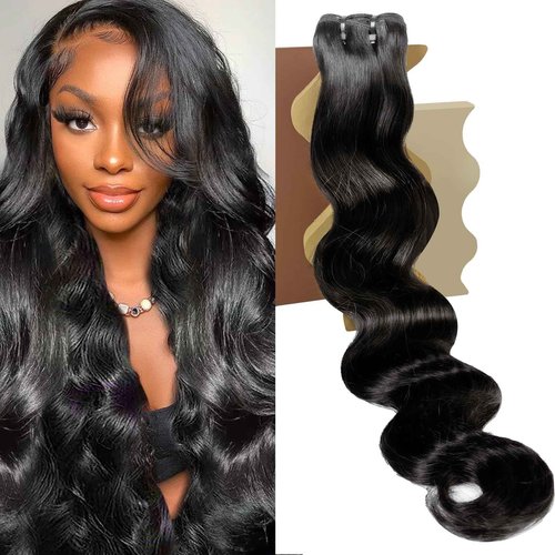 Lynch 15A Body Wave Bundles Human Hair, 18 Inch Real 100% Unprocessed Raw Cambodian Hair 1 Bundle, Plush Thick Cambodian Virgin Hair 105 Gram Per Bundle Natural Black For Woman