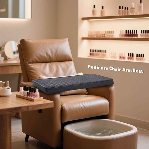 NOVAL Commercial Grade Spa Chair Wrist Rest - Diamond Quilted Leather Arm Hand Support for Nail Salon Pedicure Chair