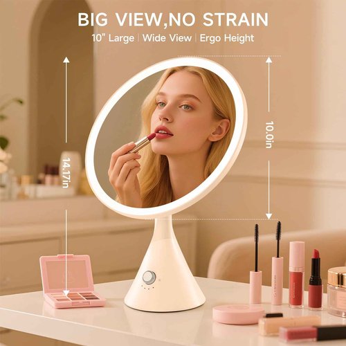 METUEGO Lighted Makeup Mirror with Magnification Electric Plug in, 7X Magnifying Lighted Vanity Makeup Mirror with Led Lights
