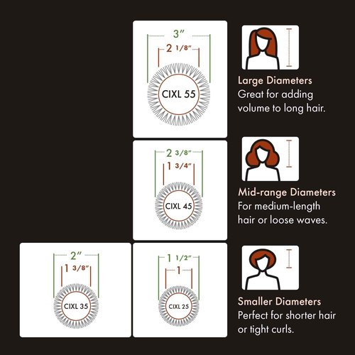 Olivia Garden Ceramic + Ion Speed XL - Extra-Long Round Thermal Hair Brush - Not Electrical - Professional Blowout Brush for Normal to Thick Hair - 1" to 1/8" - Diameter Barrel - CIXL-25,35,45,55