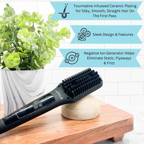 Head Kandy One Upper Hair Straightening Brush with Heat | Hot Brush with Ceramic Plating | Anti Scald Technology | Kandy Love