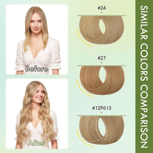 Hairro Loop Ring Human Hair Extensions Micro Link Beads Hair Balayage Highlights Keratin I Tip Pre Bonded Weft Virgin Hair 22 inch 50g 100 Strands #12P613 Golden Brown mix Bleach Blonde