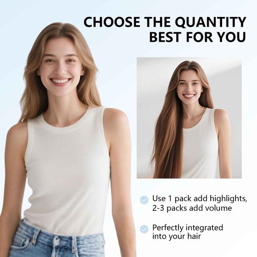 COOKAYU Clip in Hair Extensions Real Human Hair, 20inch 120g 7Pcs 3/8/22 Walnut Brown to Ash Brown and Blonde Hair Extensions Clip in Human Hair Thick Silky Straight Extensions