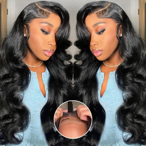 BELIANA 5x5 Hd Lace Closure Glueless Wigs Human Hair Pre Plucked Pre Cut Reay to Wear and Go 100% Raw Human Hair Body Wave Glueless Closure Wig for Women Human Hair Natural Color 20 Inch