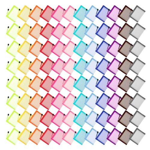 Jexine 96 Pcs Mini Zipper Mesh Bags Zippered 4" x 5" Beauty Makeup bags for purse Nylon Mesh Pouch Small Cosmetic bags Travel Accessories Organizer for Lipstick Storage Pencil Office, 12 Colors