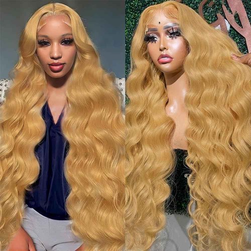 Saxio Honey Blonde HD32 Inch Blonde200% Density 13x4 Body Wave Honey Blonde Wig Human Hair Pre Plucked With Baby Hair