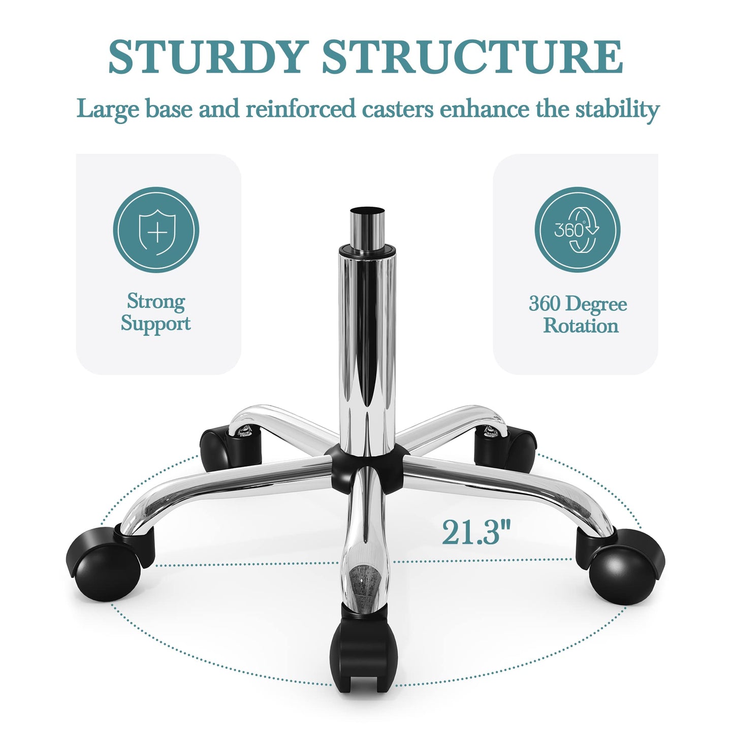 HOOMIC Rolling Stools with Wheels Salon Office Shop Bar Adjustable Spa Tattoo Massage Medical Swivel Drafting Stool with PU Leather Cushioned in Grey