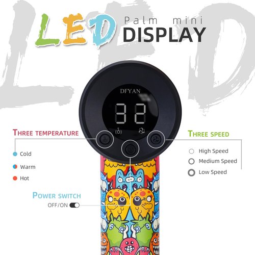 Mini Travel Blow Dryer, Portable Hair Dryer, High-Speed Ionic Hair Dryer for 5X Fast Drying, Small Low Noise Thermo-Control Hair Dryers with HD Digital Display & Magnetic Nozzle, for Home Women Man