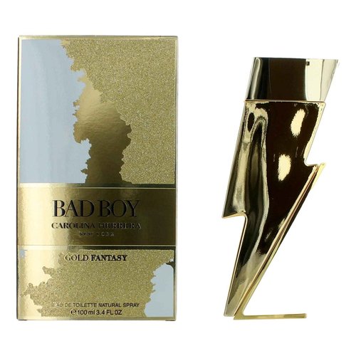 Carolina Herrera Bad Boy Gold Fantasy Eau De Toilette Spray for Men, 3.4 Ounce