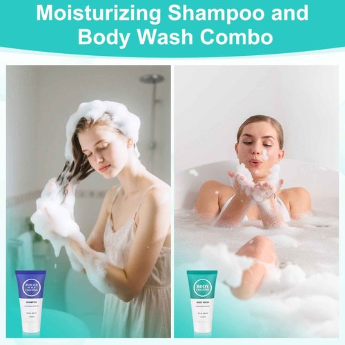 Travel Size Shampoo and Body Wash Set, Small Trial Hair Shampoo Sample Shower Gel Kit Mini Toiletries Amenities Set for Men and Women, Cleansing for Hotel/Vacation/Homeless 0.7 oz/20 ml (200 Pack)