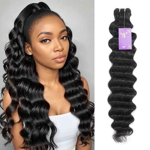 FASHION PLUS Raw Human Hair Bundles Loose Wave 22 Inch Loose Deep Wave Bundles Human Hair Real Raw Hair Thick and Soft, Triple Lifespan 1 Bundle