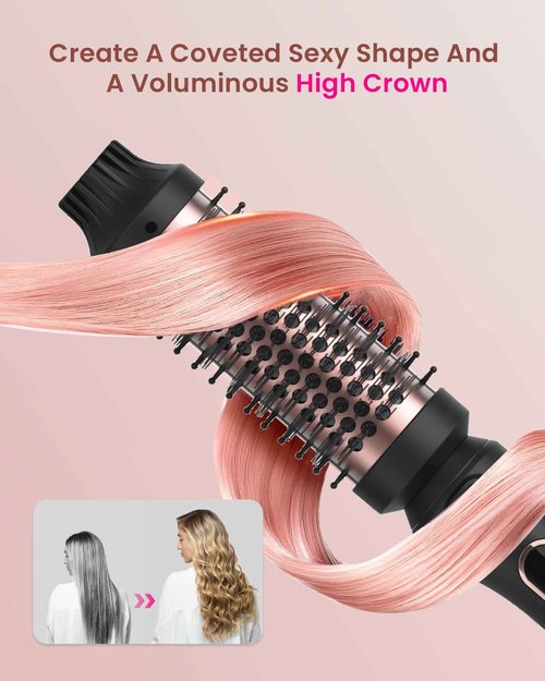 Thermal Brush Set 3 in 1 Hot Hair Curling Iron Brush, Dual Voltage 110-220V Travel Round Head Hair Styling 11 Temp Settings Fast Heated（1.25"&1.5"&1.75" for Women Volume Smoother