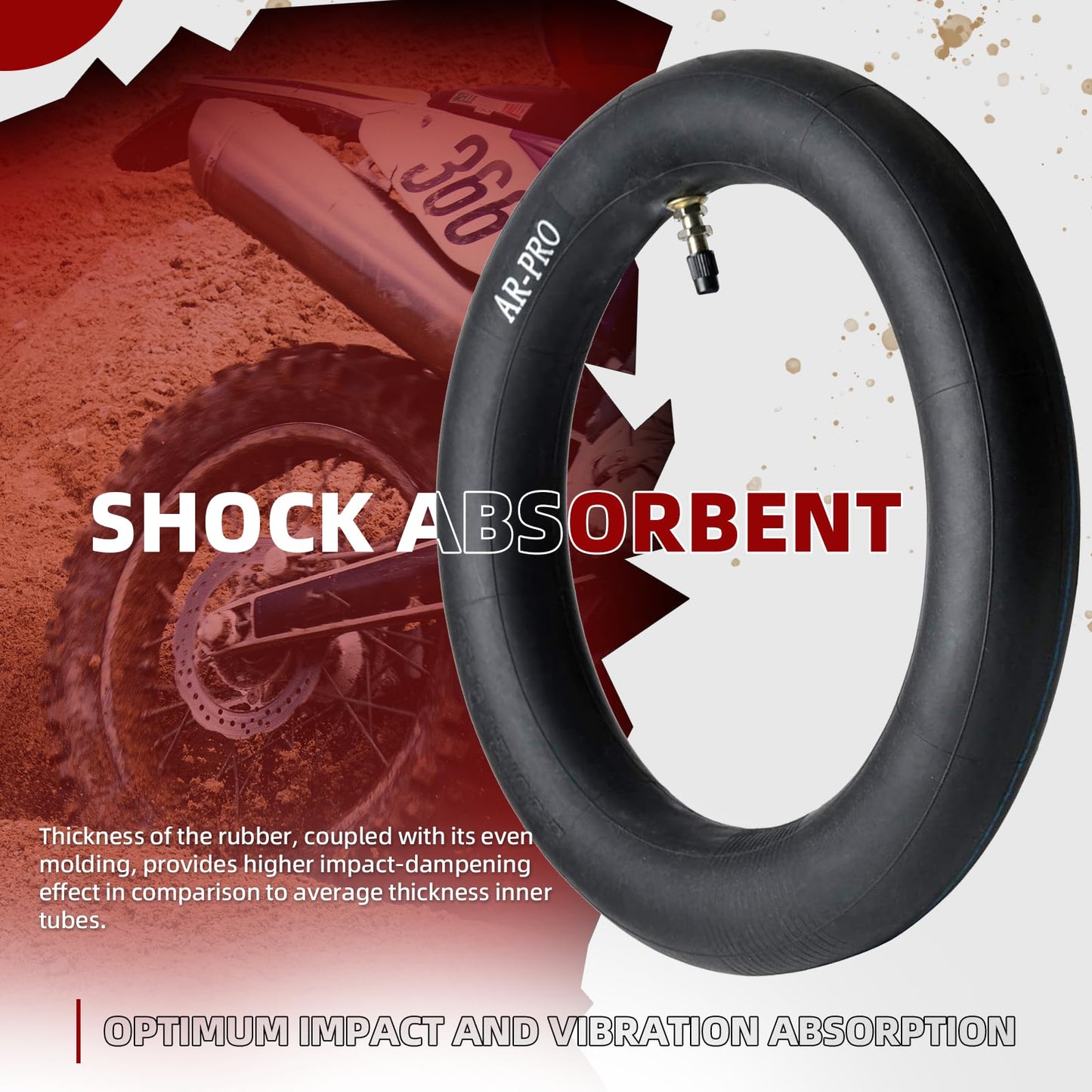 (2-Pack) AR-PRO 3.00/3.50-12" Dirt Bike Inner Tubes with TR4 Valve Stem - 80/200-12 Motocross Bike Tire Replacement Inner Tubes Compatible with Honda CRF50/XR70, Yamaha TTR 90/100, and More