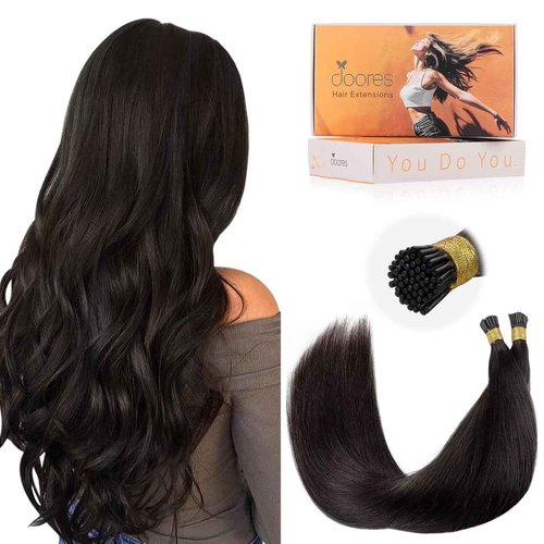 DOORES ITip Real Human Hair Extensions, 20 Inch 100g 100s, Dark Brown, Cold Fusion