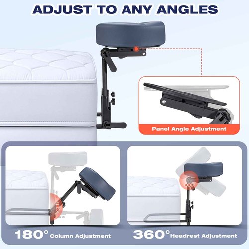 Massage Head Rest for Bed at Home, Bed Massages Head Holder Massages Attachment for Mattress, Universal Home Use Sleeping MattressTop Massage Kit, Adjustable Headrest Face Cradle Memory Foam Pillow