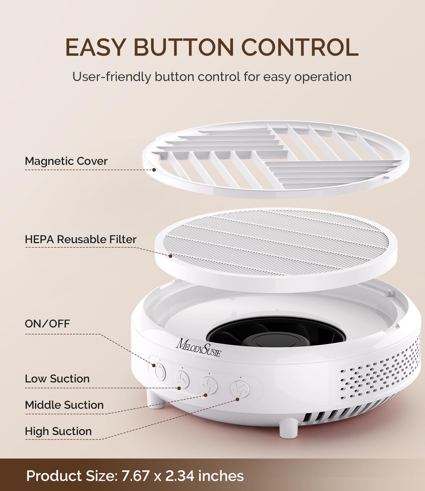 MelodySusie 30000 RPM Professional Nail Drill Scarlet SC320I, Nail Dust Collector,Portable Vacuum Fan Dust Collector for Beginner