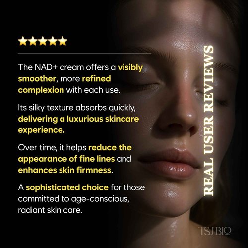 TSJ Bio NAD+ Energy Revitalizing Cream - Premium Daily Moisturizer with NAD+ 50,000PPM, Resveratrol & 9 Growth Factor Complex