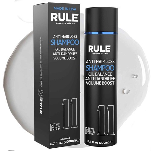 RULE COSMECEUTICALS - No.11 Anti-Hair Loss Shampoo for Men, DHT Blocker and Root Activator for Hair Regrowth, Anti-Dandruff & Oil Control Formula, Thickening & Strengthening for Thinning Hair - 200 mL