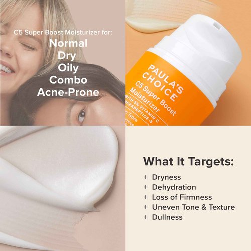 Paula's Choice 10% Azelaic Acid Booster + C5 Super Boost 5% Vitamin C Moisturizer, for Post-Acne Discoloration & Appearance of Redness, Fragrance-Free, Set of 2