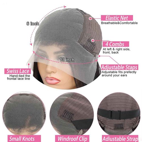 Oiosir 22 Inch Lace Front Wigs Human Hair 200 Density 13x6 HD Lace Front Wigs Human Hair Pre Plucked Glueless Wigs Human Hair for Women Straight Lace Frontal Wigs Natural Color (Natual Black, 22)