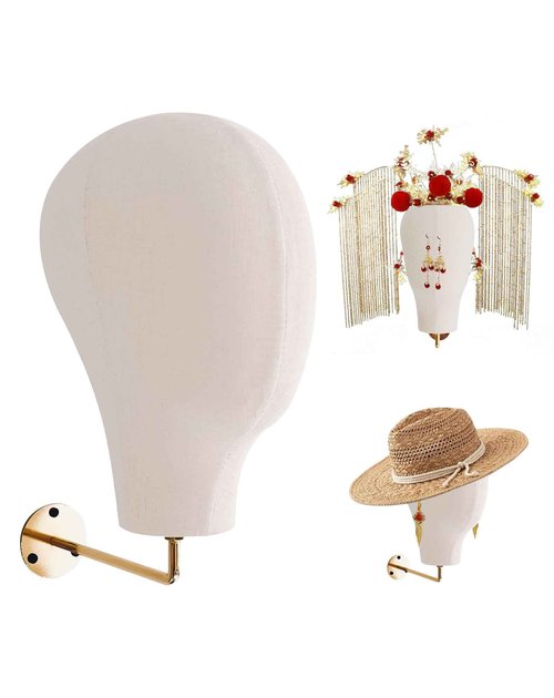 CHADWICK Mannequin Head Wall Mount, Hanging Wig Stand for Wigs, Hats and Glasses, Lash Mannequin Head, Hat Display Stand, Wig Holder for Multiple Wigs, Wig Storage Hanger, Cowboy Hat Rack