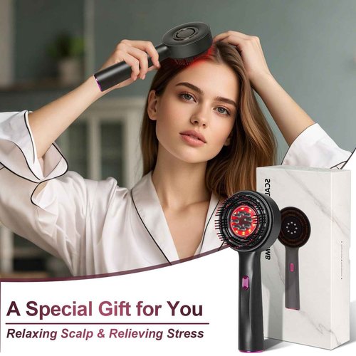 MERNUNUX Laser Therapy Hair Growth Comb, 3 in 1 Hair Oil Applicator for Hair Care, 360° Electric Scalp Massager, Stimulates Hair Regrowth for Men & Women, IPX7 Waterproof