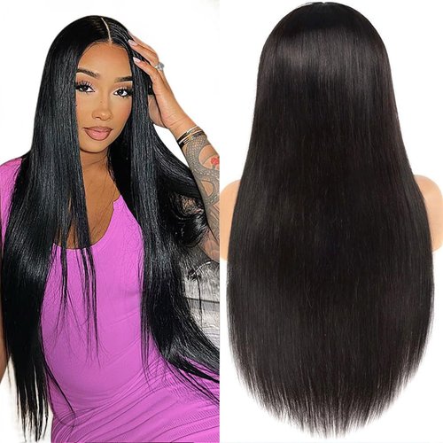 Xojao Bone Straight Lace Front Wigs Human Hair 13x4 HD Transparent Lace Frontal 180% Density 20 Inch