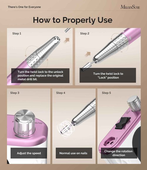 MelodySusie Nail Drill Professional 35000 RPM, Rechargeable Nail File for Nails Gel Polishing Removing, Fast Heat Dissipation & Low Noise, Portable E file for Manicure Pedicure at Home & Salon, MM400D