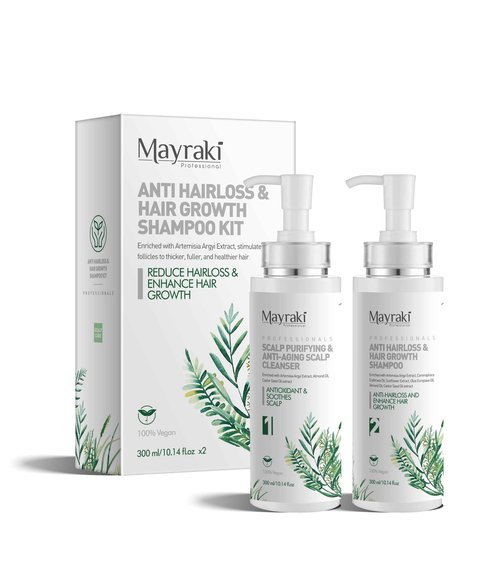 Mayraki Anti Hair Loss & Volumizing Shampoo Kit for Color-Treated Hair |Clarifying Growth Shampoo For Fuller, Thicker Hair | 300 ml | 10.14 fl.oz x2