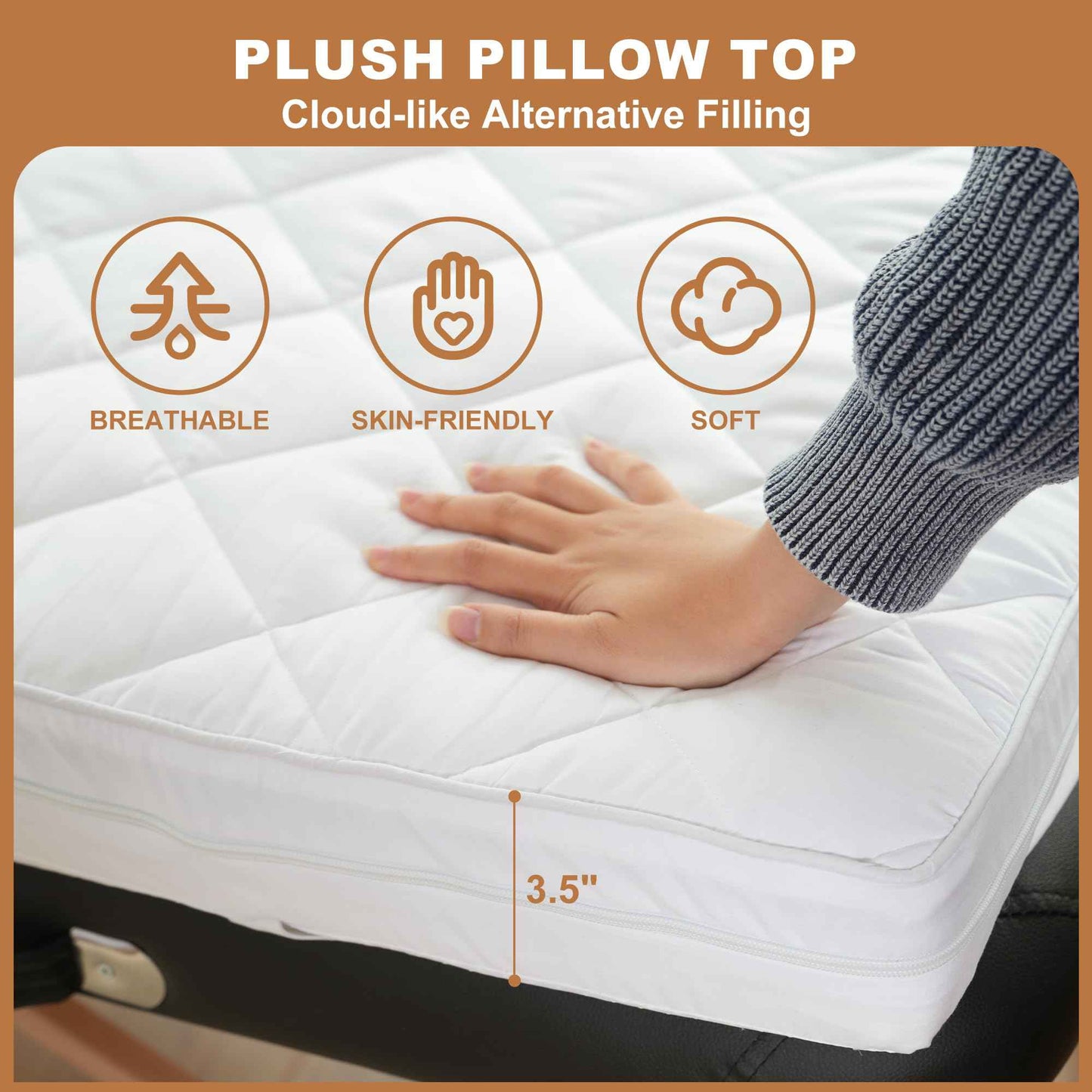 3.2 Inch Lash Bed Topper Set,Gel Memory Foam Massage Bed Topper, Waterproof Fluffy Pillow Top Cover for Spa Esthetician Wax,Includes White Massage Table Toppe & Face Rest Cover