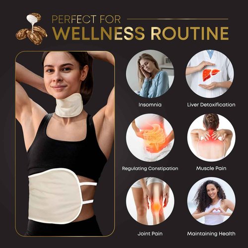 Castor Oil Wrap Kit with Premium Castor Oil and Reusable Organic Abdomen and Neck Detox Wellness Pads with Adjustable Tie Straps, Easy to Use, Mess Free Wellness Pack
