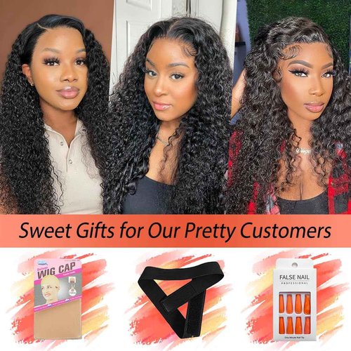 Besurina Kinky Curly Lace Front Wig Human Hair 13x4 Wear and Go Glueless Wigs Human Hair Pre Plucked with Baby Hair 20 Inch HD Deep Jerry Curly Wave Lace Frontal Wigs 150% Density Full and Thick