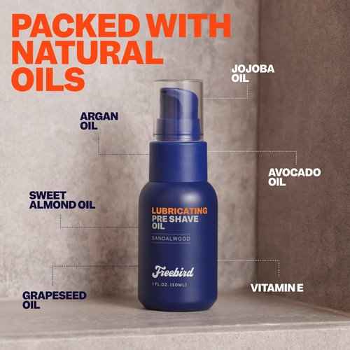 Freebird FlexSeries™ Shaving Kit with Pre Shave Oil - Fast, Smooth, Water-Resistant Electric Head Shaver with 5 Flexible Blades and Sandalwood Oil, USB Rechargeable, Ideal for Bald Men and Women