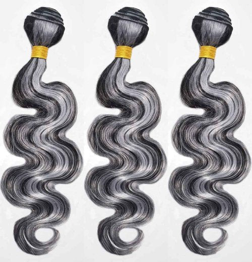 Habiliana Bundles Human Hair 24 26 28 Inch Body Wave P4/GREY Human Hair Bundles 11A Unprocessed Brazilian Virgin Quick Weave Hair Extensions for Black Women