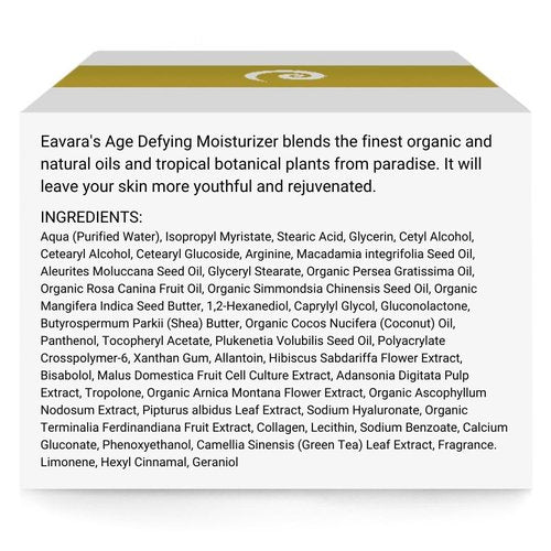 Eavara Face Moisturizer Cream, Anti Aging, Natural, and Organic Facial Lotion with Hyaluronic Acid, Shea Butter, Jojoba, Rosehip, and Kukui Oil, For Women And Men