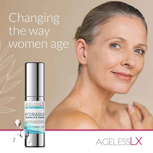 AgelessLX - Hydrasilk Eye Cream - Firming Under Eye Cream for Dark Circles and Puffiness - Hyaluronic Acid Moisturizer for Wrinkles, Fine Lines and Puffy Eye Bags - 0.5 OZ