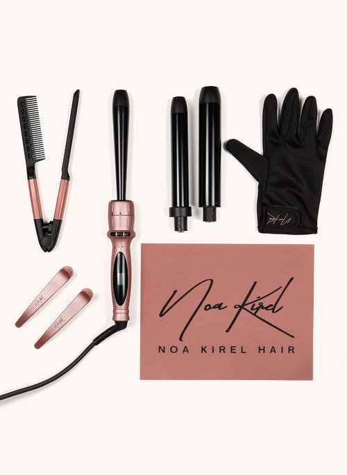 NuMe x Noa Kirel Triple Threat - Tourmaline Ceramic 3 in 1 Curling Wand Set with Interchangeable Barrels - Far Infrared Heat, Negative Ion Conditioning - Storage Case and Accessories