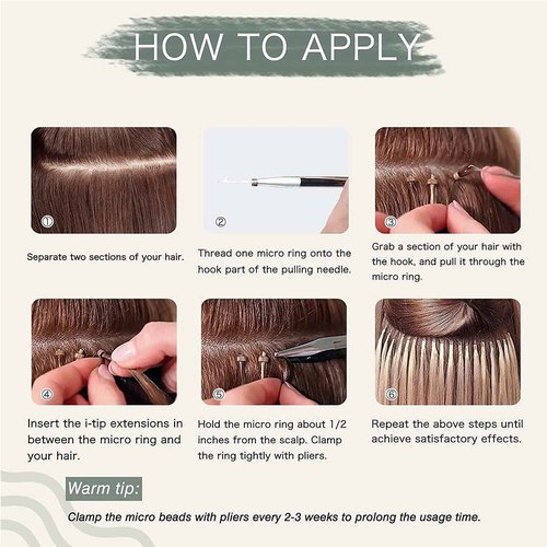 Sixstarhair I Tip Hair Extensions - Human Hair Invisible Red Brown Keratin Itip 20Inch Medium Auburn Cold Fusion Itip 50G/Pack 50 Strands