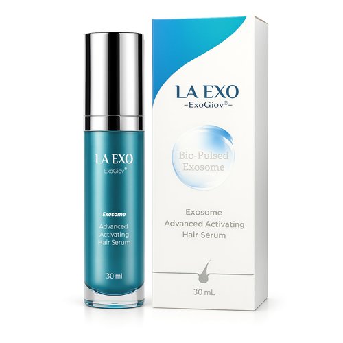LA EXO Biochemical Pulse Exosome Hair Growth Serum Care Solution for Hair Density, Reduces Shedding and Promotes a Healthy Scalp | Daily Strengthening Treatment for Weak or Damaged Hair | 30ml