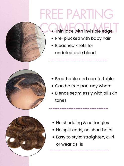 Anmetan F1B/30 Ombre 13x6 Hd Frontal Only Human Hair Body Wave, Breathable Transparent Lace Ear To Ear Frontal Hd Lace 13x6 150% Density Free Part Honey Blonde Highlight 12A Remy Hair Closure 12 Inch
