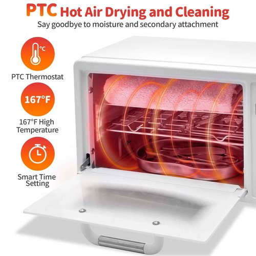 CGBE Nail Tool Sterilizer: 10L Large Sterilizer for Nail Tools with Timer Setting, Multi-Functional UV Cleaning Cabinet for Nail Tools, Home Use, Barbers, Beauty Salons, and Spas