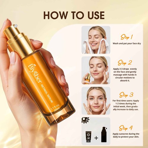 BIYSBER Retinol Collagen Serum for Face: Anti Aging & Anti Wrinkle Repair Serum with Boost Hydration Formula - Day/Night Facial Firming Neck Plump Skin Care for Women/Men(1.70 Fl Oz)