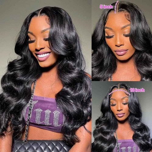 Yamikk Body Wave Lace Front Wigs Human Hair Pre Plucked Natural Hairline 180% Density Human Hair Wigs For Women 13x5 Hd Lace Frontal Wig with Tiny Knots 18 Inch