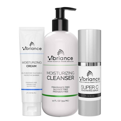 Vibriance Bundle Skincare Set | Super C Serum, Moisturizing Cleanser and Face Cream | Complete Kit for Radiant Beauty