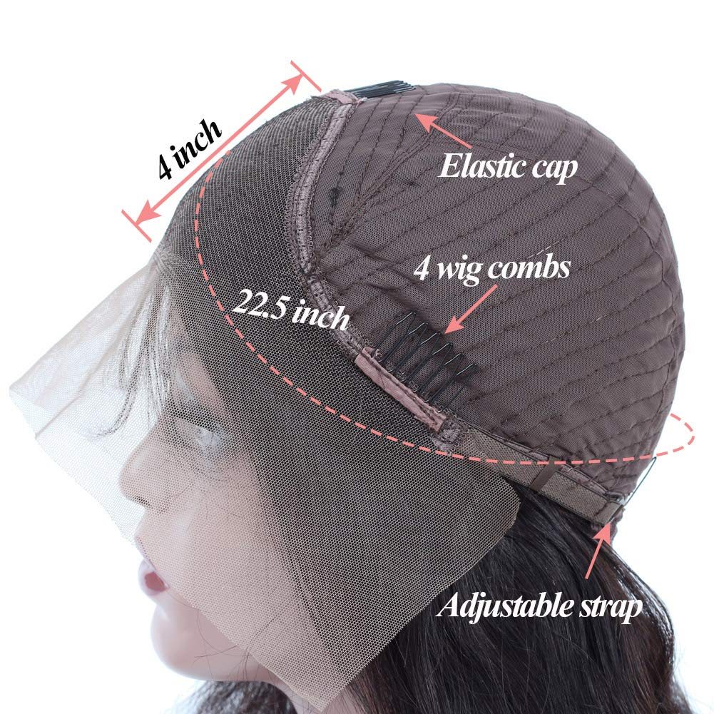 24 inch Lace Front Wigs Pre Plucked with Baby Hair Brazilian Body Wave Human Hair Wigs Unprocessed Brazilian Human Hair Wigs 150% Density Natural Hairline 13X4 Lace Front Wigs for Black Women