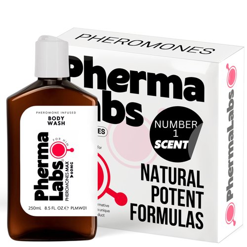 PHERMALABS Premium Pheromone Body Wash for Men - Long-Lasting cologne perfume Gel Scent Con Feromonas para Hombres - Captivate with Feromonas for Men - Mens Pheromones (8.5 Fl Oz, Scent Number 1)